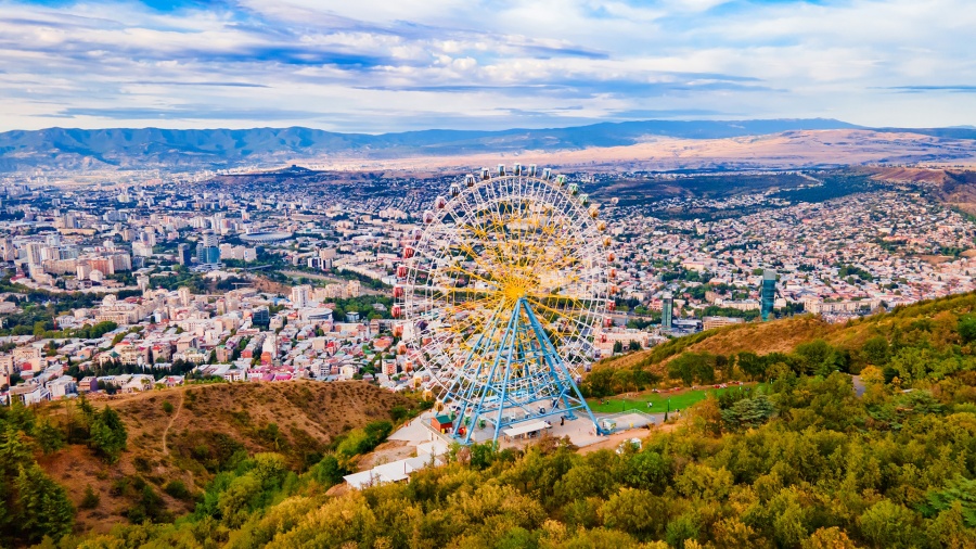 Located on a hill above Tbilisi's city center, the Mtatsminda Park offers some of the best views of the millennia-old capital.
